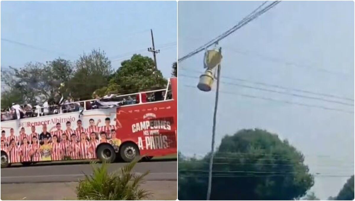 Libertad de Pirayú sufrió accidente con cables de luz que los dejó con el trofeo en chispas